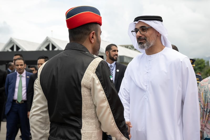Sheikh Khaled bin Mohamed bin Zayed, Crown Prince of Abu Dhabi, has visited the Langkawi International Maritime and Aerospace Exhibition in Malaysia alongside King Al-Sultan Abdullah of Malaysia and the Regent of Pahang, Crown Prince Tengku Hassanal Ibrahim Alam Shah. photo: @ADMediaOffice / twitter