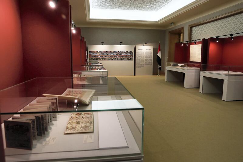 ABU DHABI ,  UNITED ARAB EMIRATES , May 13 – 2019 :- Ancient Mexican artefacts called Codices of Mexico: The Old Books of the New World on display at Qasr Al Watan Library in Abu Dhabi. ( Pawan Singh / The National ) For Arts & Life. Story by Katy Gillett