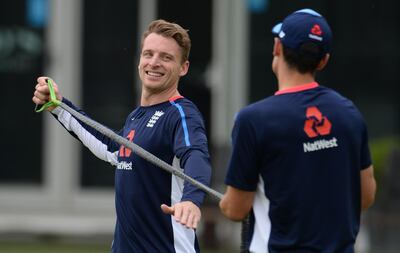 LONDON, ENGLAND - MAY 21 : Jos Buttler smiles during a training session before the 1st Test match between England and Pakistan at Lord's cricket ground on May 21, 2018 in London, England. (Photo by Philip Brown/Getty Images)