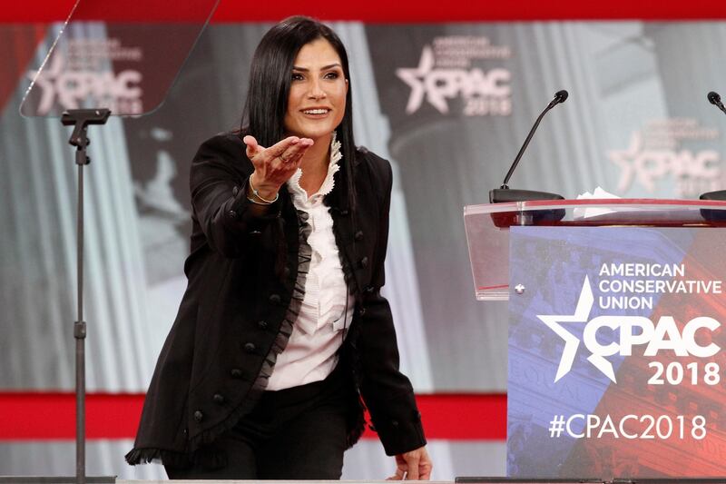 In this Feb. 22, 2018, photo, Dana Loesch, spokeswoman for the National Rifle Association, speaks at the Conservative Political Action Conference (CPAC), at National Harbor, Md. She is poised, photogenic and articulate _ the new public face of an organization that long has been associated with older white men. Yet Loesch is not softening the message of an organization that has morphed from a hunting and Second Amendment rights advocacy group into an active voice in the nationâ€™s culture wars, with positions on everything from immigration to socialism. (AP Photo/Jacquelyn Martin)