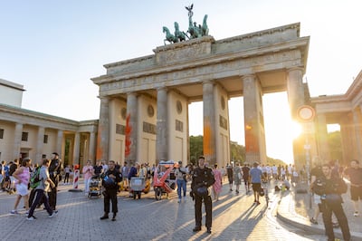 Climate activists last year defaced Berlin's Brandenburg Gate with spray-paint that was difficult to remove. Getty Images