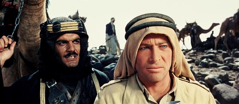 Peter O'Toole and Omar Sharif in a scene from Lawrence of Arabia, 1962. Courtesy Columbia Pictures