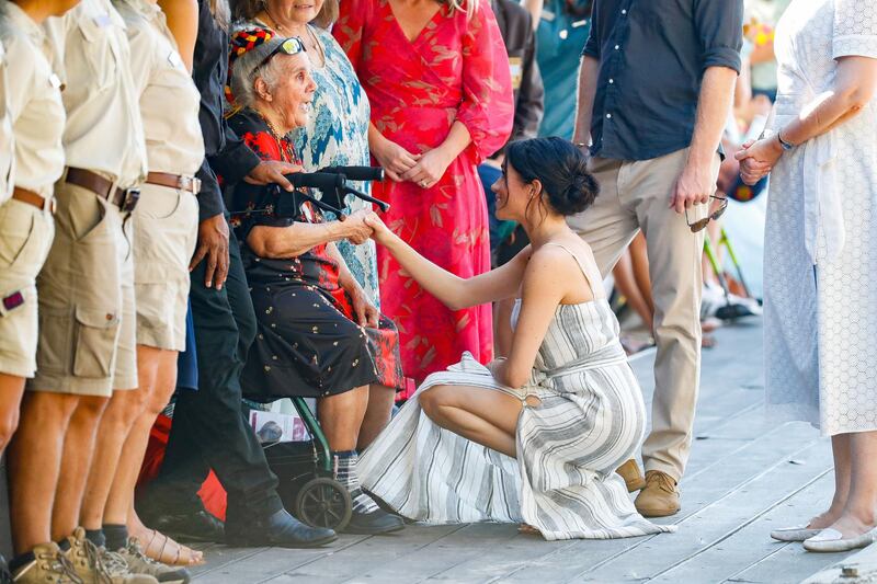 Meghan meets young and elderly fans. Getty Images