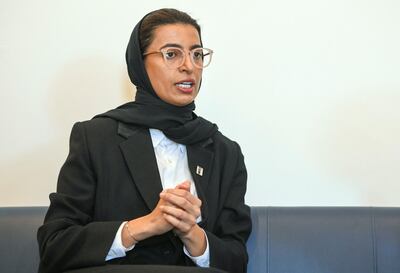 Abu Dhabi, United Arab Emirates - H.E. Minister Noura Al Kaabi discusses the close relations for Koreans within the United Arab Emirates at the Abu Dhabi National Theatre. Khushnum Bhandari for The National