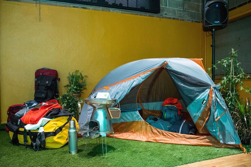 The camping section of Gizmodo’s Home of the Future, a pop-up apartment that displays the latest in innovation, design and technology. The apartment will be viewable to New Yorkers from May 17 to 21, 2014. Andrew Burton / Getty Images / AFP