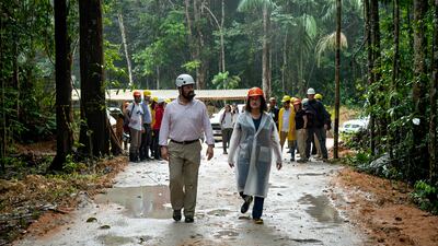 British Foreign Secretary James Cleverly and Brazil's Minister of Science and Technology, Luciana Santos, visit the AmazonFACE in Manaus, Brazil.  ASCOM MCTI via Reuters