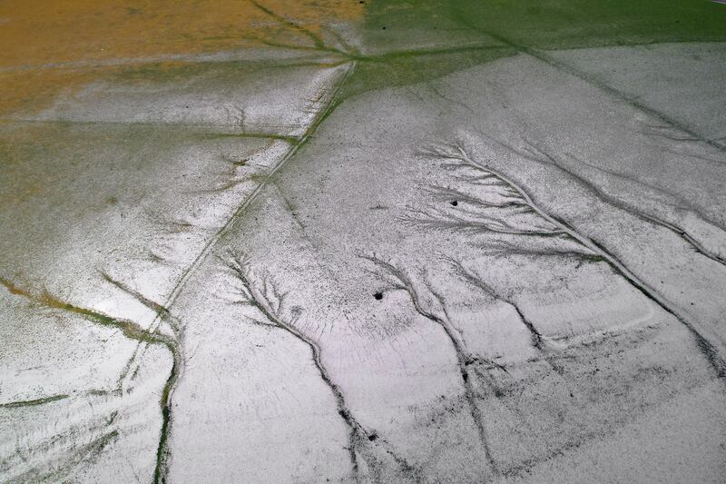 The Yesa reservoir and the Aragon River are practically without water in Yesa, Navarra, Spain. EPA