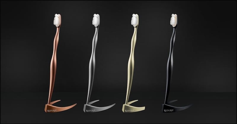 High-cost hygiene: the Dh16,000 Reinast toothbrush is made of solid titanium, comes with replaceable brush heads and a titanium holder, which, for an additional Dh2,000, can be monogrammed