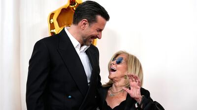Bradley Cooper and his mother Gloria Campano at the Oscars. AP