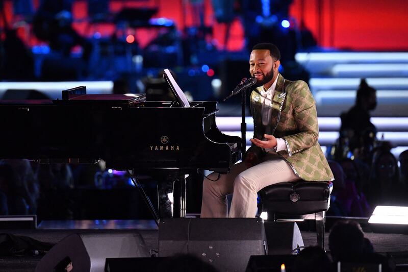 John Legend performs during the MusiCares Person of the Year gala honouring Joni Mitchell at the MGM Grand Conference Centre in Las Vegas on April 1.  AFP