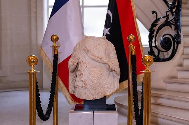 The headless statue had been smuggled illegally from Shahhat, north-eastern Libya. Photo: National Museum of Libya