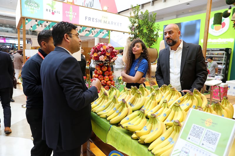 Visitors at a stand run by one of Gulfood's 5,500 exhibitors.
