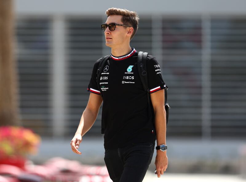 Mercedes driver George Russell looking chilled. Getty