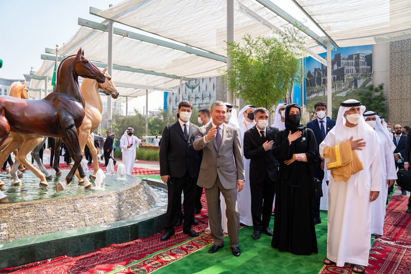 Turkmenistan's President Gurbanguly Berdimuhamedow during his country's National Day Ceremony at the world fair. Expo 2020 Dubai