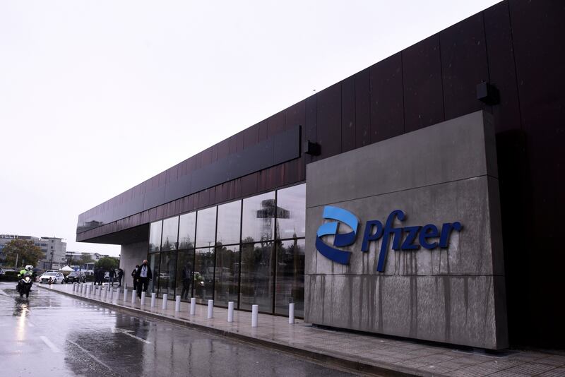 Pfizer’s vaccine manufacturing arm added more than 60 per cent to overall company revenue. AP