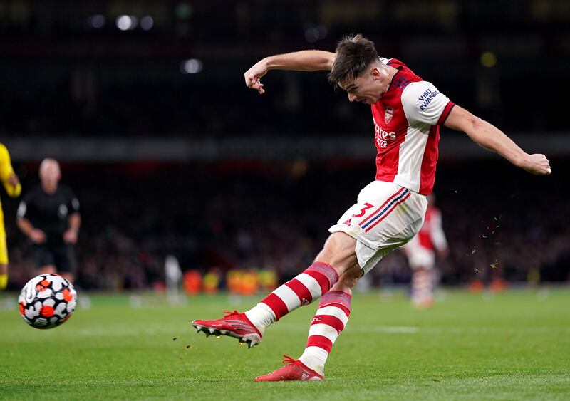 Kieran Tierney - 5: Key player for club and country but just couldn’t get into the game at the Emirates until last five minutes when he thundered a strike off the crossbar from inside the box. PA