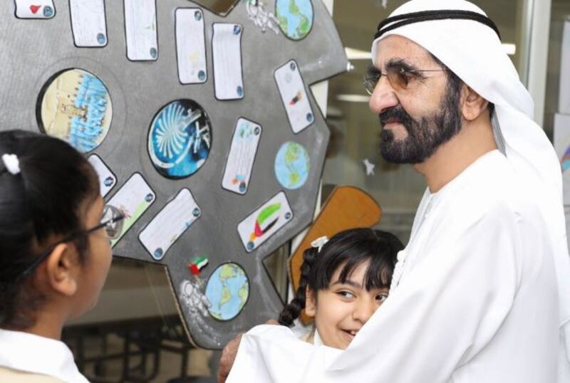 Sheikh Mohammed bin Rashid, Prime Minister and Ruler of Dubai, announced a Dh1.5bn plan to build a new generation of schools. Courtesy Sheikh Mohammed bin Rashid Twitter