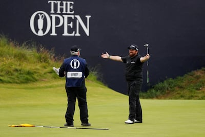 Golf - The 148th Open Championship - Royal Portrush Golf Club, Portrush, Northern Ireland - July 21, 2019  Republic of Ireland's Shane Lowry celebrates with his caddie after winning The Open Championship  REUTERS/Paul Childs