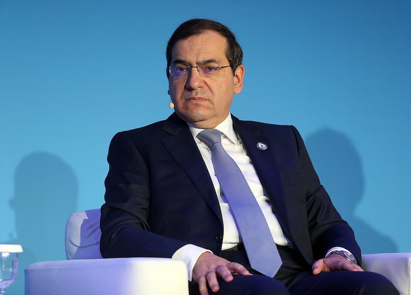 Abu Dhabi, 08, November, 2016 : Tarek El Molla, Minister of Petroleum and Mineral Resources, Egypt  gestures during the panel discussion at the ADIPEC in Abu Dhabi. ( Satish Kumar / The National )
ID No: 58637
Section: Business *** Local Caption ***  SK-ADIPEC-08112016-01.jpg