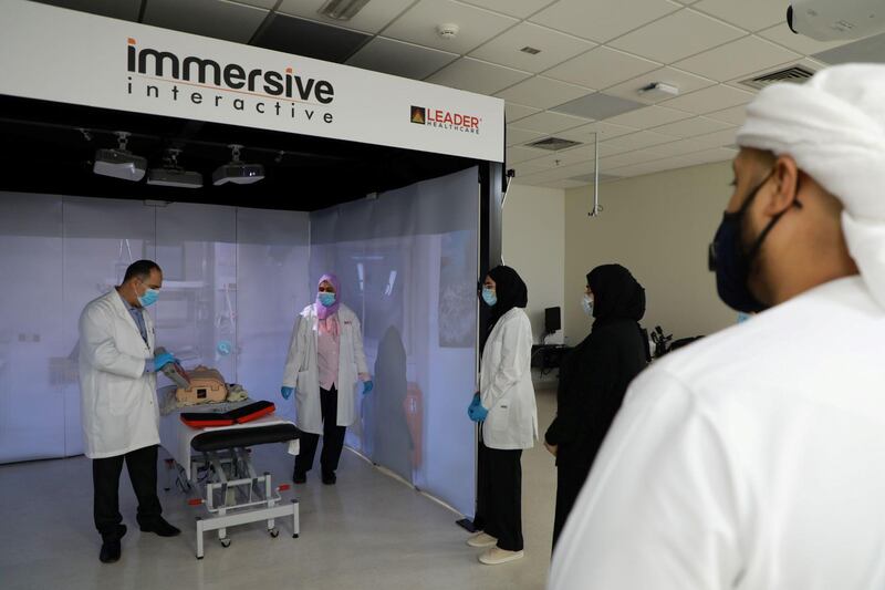 UAE Volunteers are taught nursing skills to assist healthcare workers amid the coronavirus outbreak. Courtesy: Ministry of Community Development