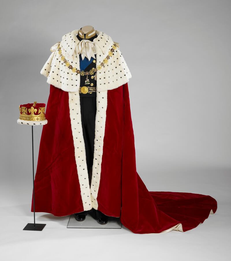 The Coronation Robe and Coronet worn by HRH The Prince Philip, Duke of Edinburgh during Her Majesty The Queen’s Coronation on 2 June 1953. Courtesy Royal Collection Trust