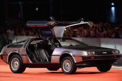 VENICE, ITALY - SEPTEMBER 08:  Delorean is seen on the red carpet ahead of the "Driven" Premiere And Closing Night during the 75th Venice Film Festival at Sala Grande on September 8, 2018 in Venice, Italy.  (Photo by Eamonn M. McCormack/Getty Images)