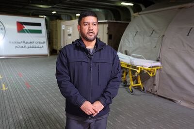Dr Ali Al Danhani, Deputy Director of the UAE floating hospital in Al Arish, Egypt. Pawan Singh / The National