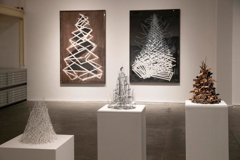 Siti's sculptural works sustain his exploration of architectural forms as studies of power