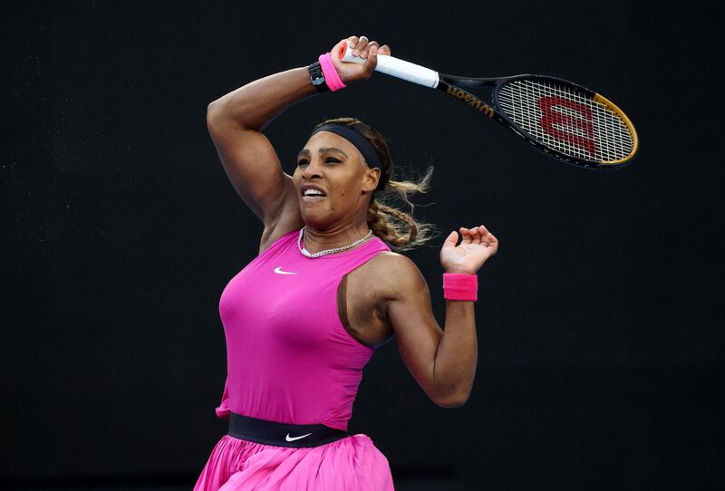 Serena Williams on her way to a straight-sets victory against Tsvetana Pironkova. Reuters