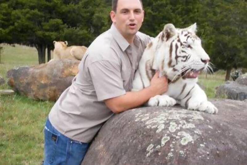 Big cat trainer, Rob Punton says the training methods he has developed over the past 20 years would help to rehabilitate previously abused or injured big cats and enrich the lives of captive-born animals. Courtesy Rob Punton