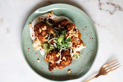 The cook says a lot of Syrian food is vegan and vegetarian-friendly, including her cauliflower on tahini. Photo: Zina Abboud