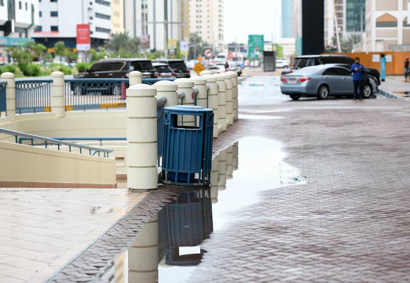 The aftermath of heavy rain in Abu Dhabi. Khushnum Bhandari / The National

