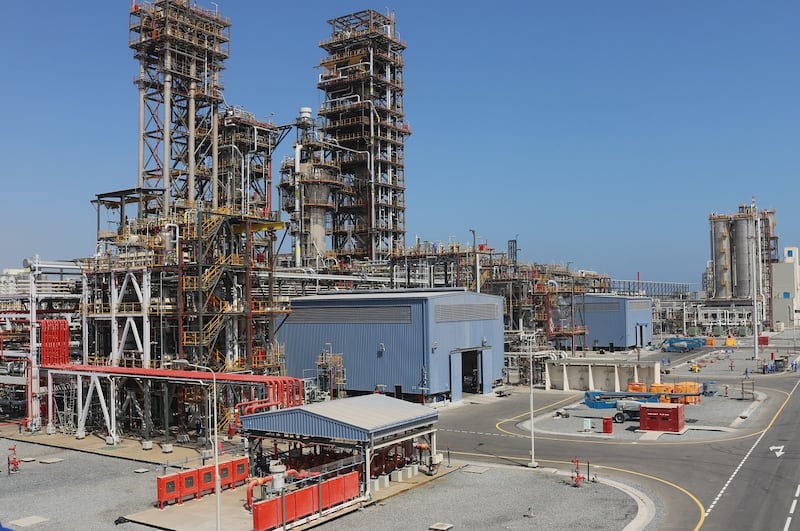 A Borouge production unit in Ruwais. The company's revenue for 2022 climbed to $6.72 billion. Photo: Adnoc