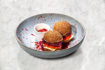 Soul Sante Cafe's Shroom Sliders, with a mushroom patty. Courtesy Soul Sante Cafe