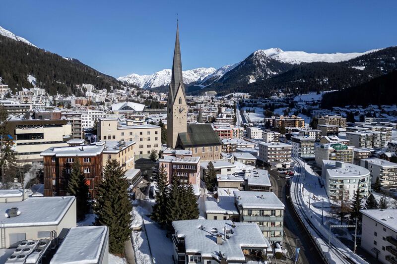 The Alpine resort city of Davos before the 54th annual meeting of the World Economic Forum. AFP