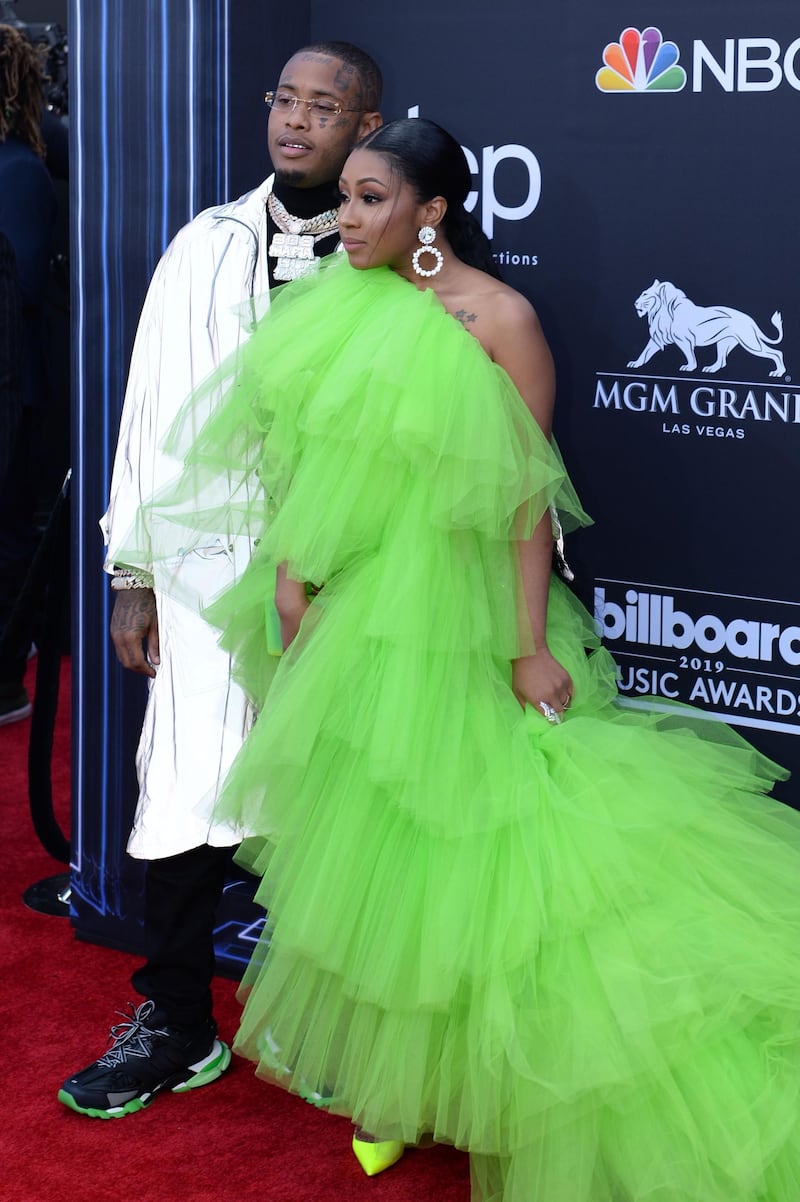 Yung Miami and Southside arrive at the 2019 Billboard Music Awards. AFP