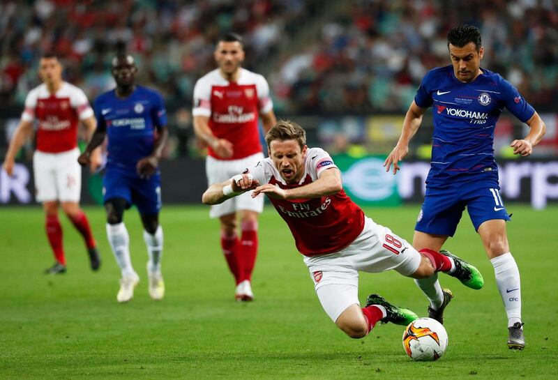Nacho Monreal 4/10. Looked comfortable during the first half, but lost his shape and composure during Chelsea’s rampant second half. EPA