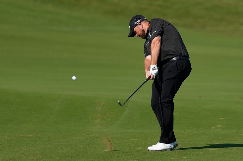 Shane Lowry plays a shot on the 10th hole. AP