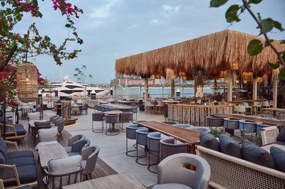 Bar Du Port at Dubai Harbour features luxe bohemian decor. Photo: Bar Du Port