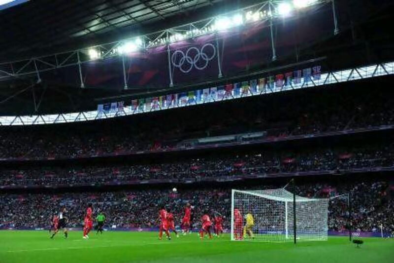 A near-full Wembley Stadium saw the UAE lose 3-1 to Great Britain on Sunday night. Stu Forster / Getty Images