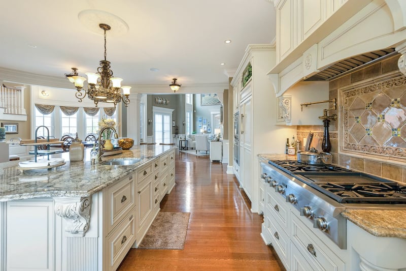 The French country kitchen is a chef's dream. Courtesy Douglas Elliman Realty