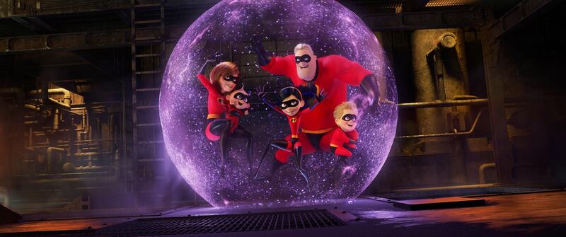 This image released by Disney Pixar shows a scene from "Incredibles 2." (Disney/Pixar via AP)