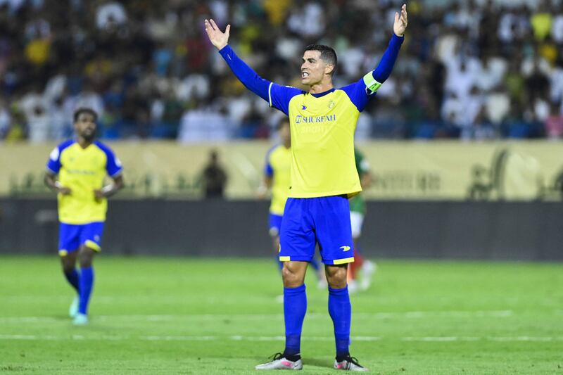 Cristiano Ronaldo has scored 14 goals in 16 league matches but was unable to fire Al Nassr to the Saudi Pro League title. AFP