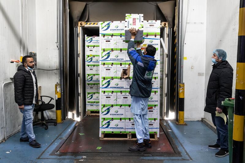 A warehouse in Dubai’s industrial area of Ras Al Khor has been receiving more than 70,000 boxes daily from dozens of hotels, retailers and fruit and vegetable markets.