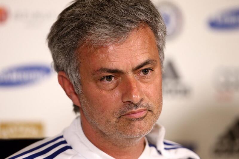 Chelsea Manager Jose Mourinho talks to the press at the Chelsea Training Ground on May 2, 2014 in Cobham, England. Jordan Mansfield / Getty Images