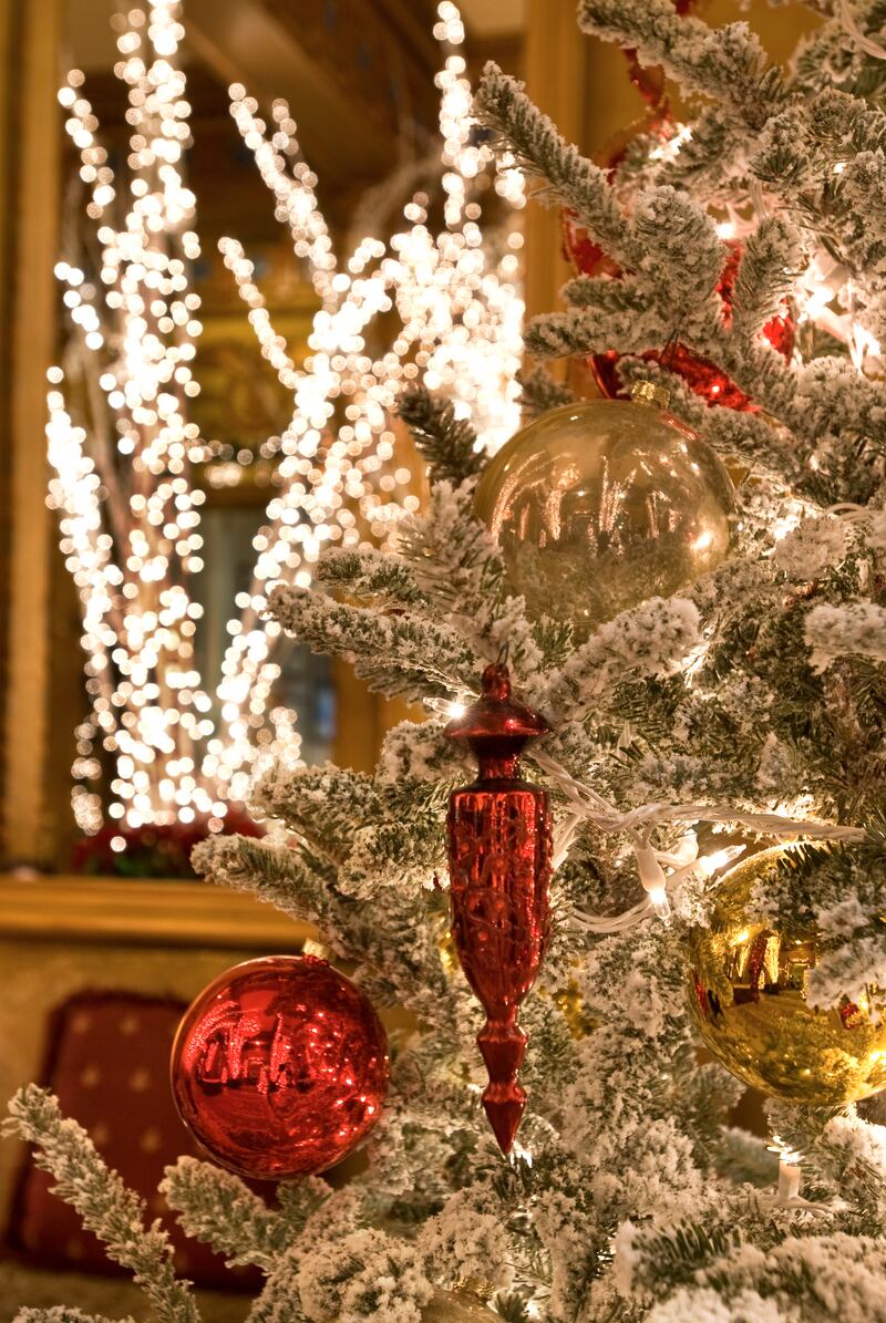 There’s a gingerbread village illustrating the beloved Louisiana holiday classic “Cajun Night Before Christmas", with alligators replacing Santa’s reindeer. Photo: Roosevelt Hotel 