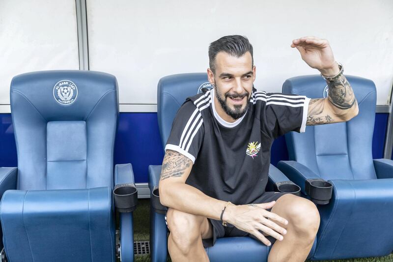 DUBAI, UNITED ARAB EMIRATES. 15 MAY 2019. Alvaro Negredo, former Manchester City player and Spain international, now playing and living in the UAE for Al Nasr. (Photo: Antonie Robertson/The National) Journalist: John McAuley. Section: Sport.