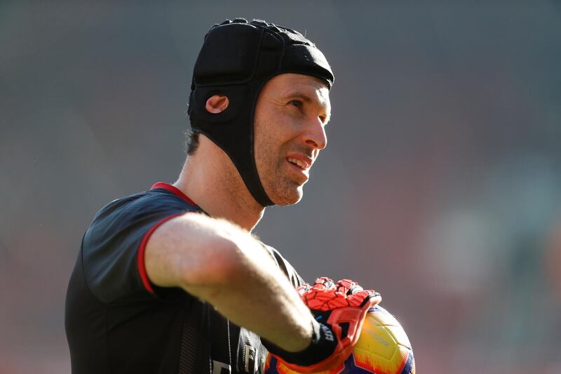 Soccer Football - Premier League - Arsenal v Southampton - Emirates Stadium, London, Britain - February 24, 2019  Arsenal's Petr Cech during the warm up before the match    REUTERS/Peter Nicholls  EDITORIAL USE ONLY. No use with unauthorized audio, video, data, fixture lists, club/league logos or "live" services. Online in-match use limited to 75 images, no video emulation. No use in betting, games or single club/league/player publications.  Please contact your account representative for further details.