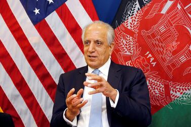 US special envoy for peace in Afghanistan Zalmay Khalilzad speaks during a roundtable discussion with Afghan media at the US Embassy in Kabul, Afghanistan. Reuters