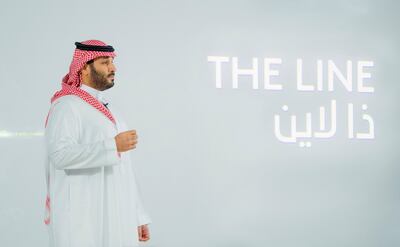 Saudi Crown Prince Mohammed bin Salman announced zero-carbon city 'The Line' on January 10, 2021. Bandar Algaloud / Courtesy of Saudi Royal Court